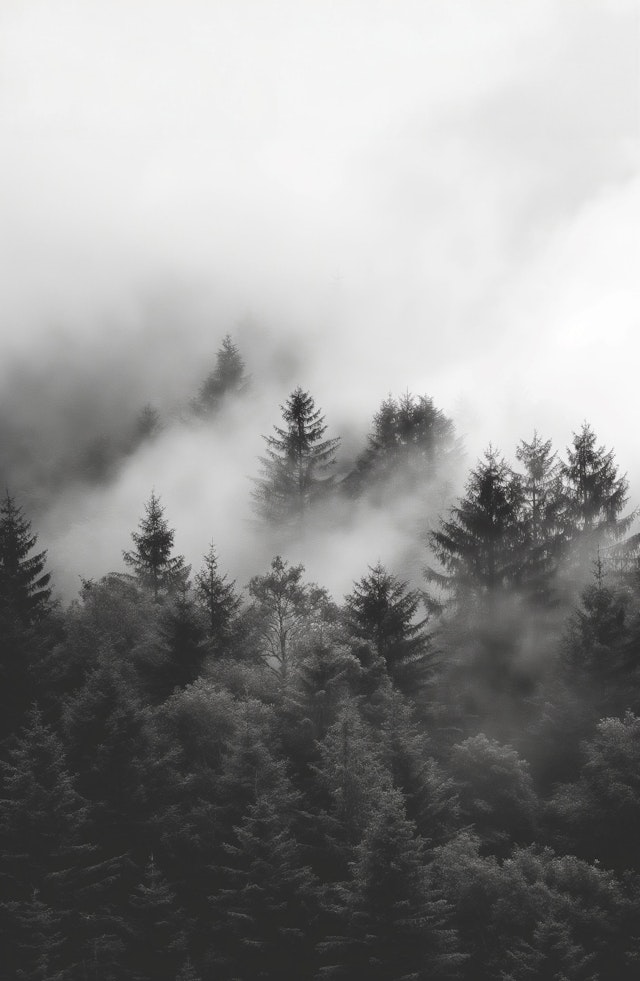 Mystical Foggy Forest