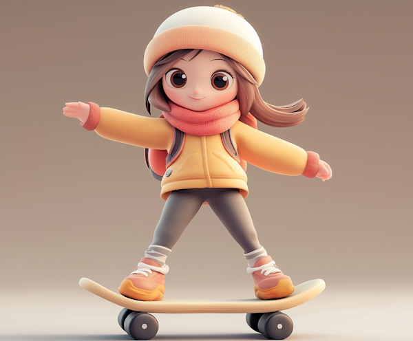 Young Girl on Skateboard