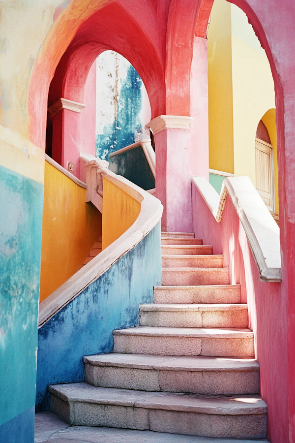 Vibrant Colorful Staircase