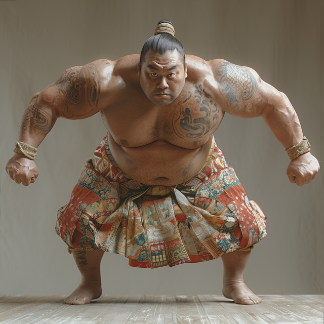 Sumo Wrestler in Traditional Attire