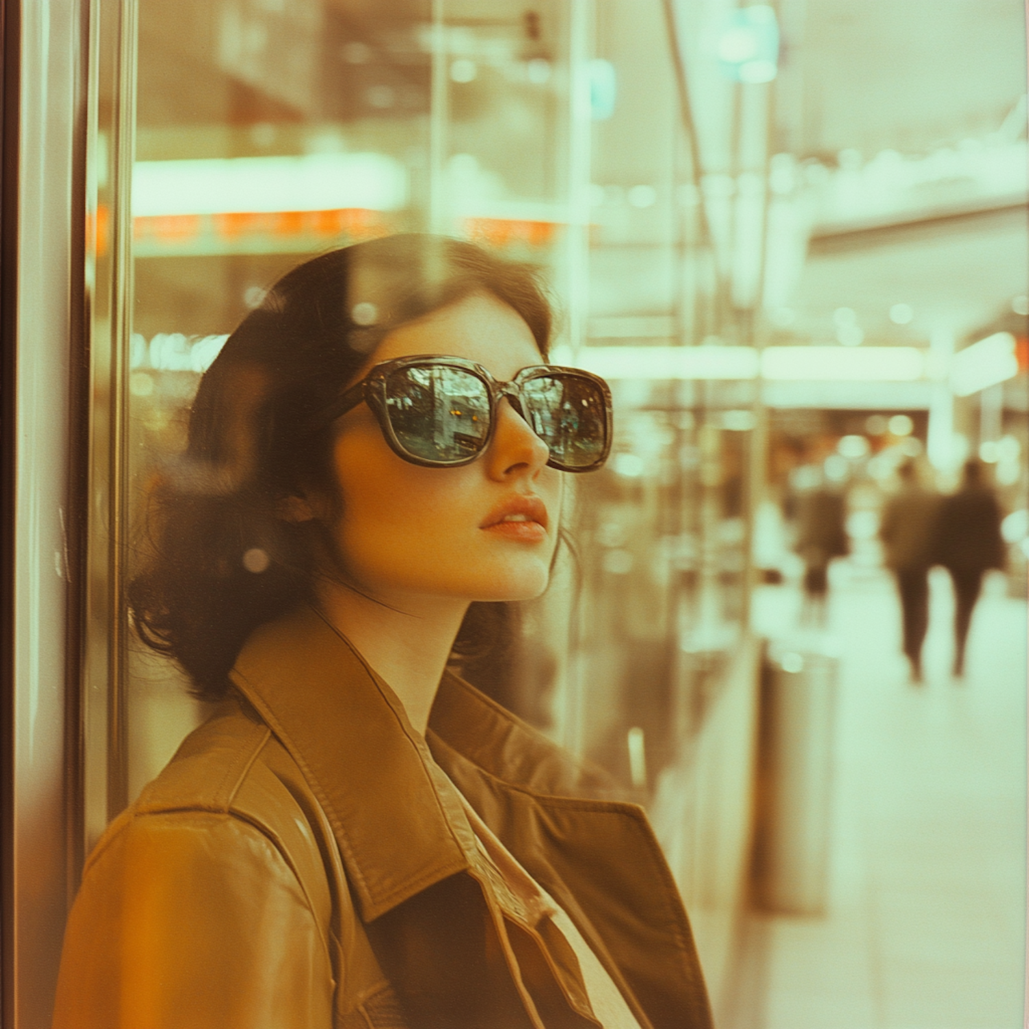 Woman in Sunglasses with Urban Background