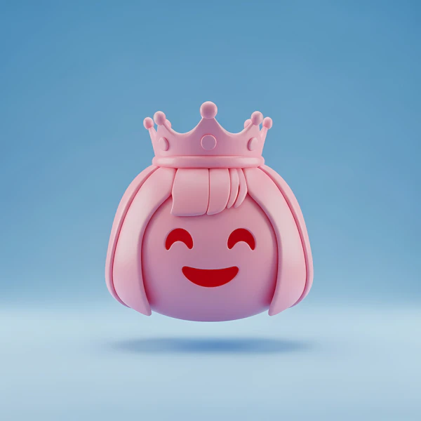 Emoji with Pink Crown