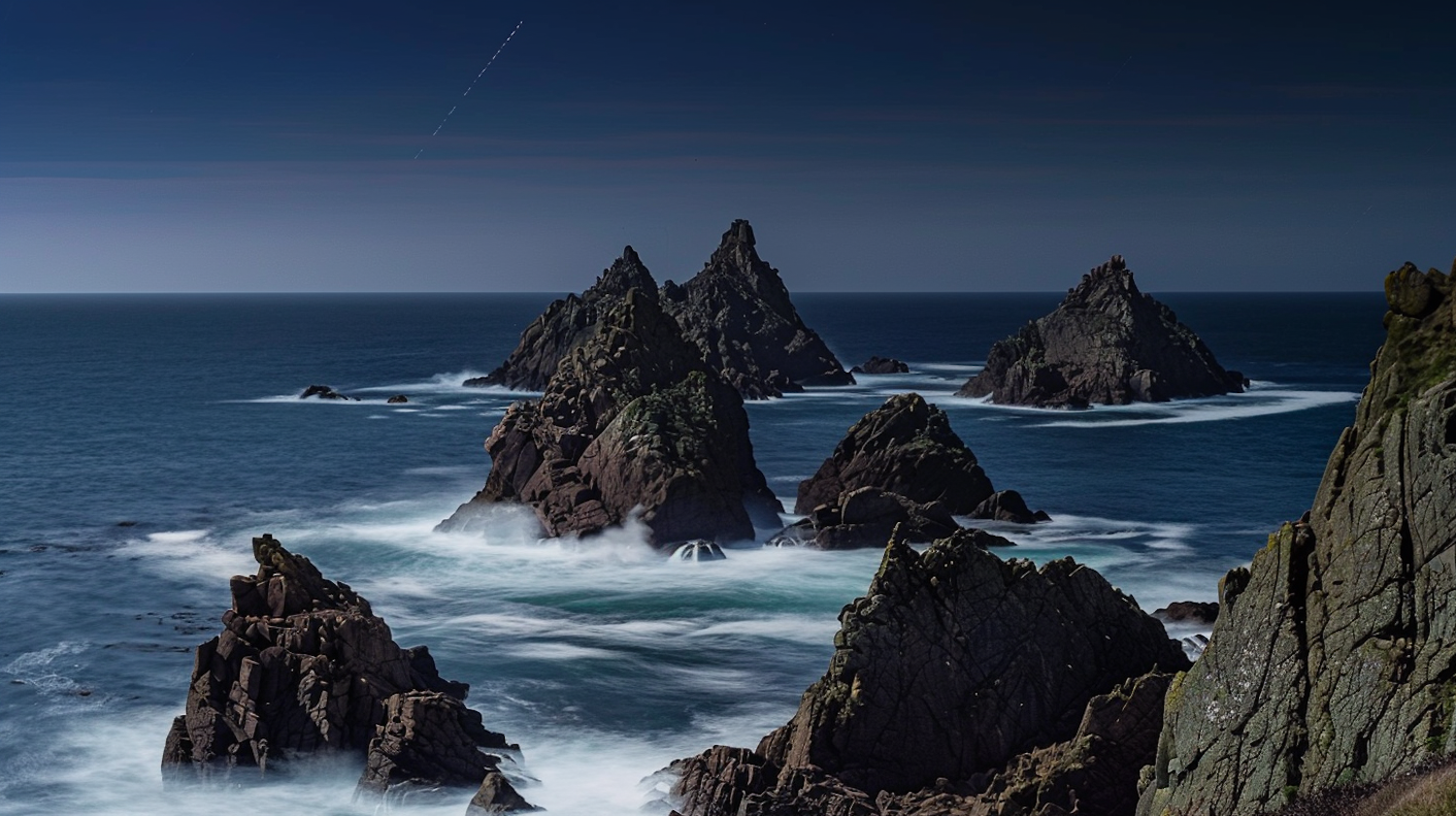 Dramatic Seascape with Jagged Rocks