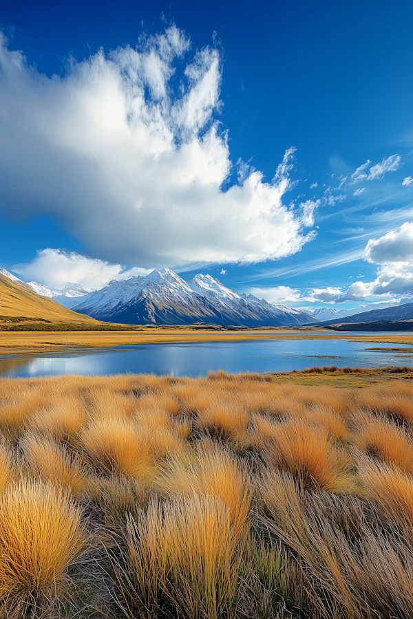 Serene Lake and Majestic Mountains
