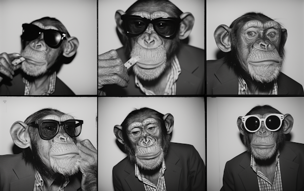 Chimps as Humans Satirical Collage