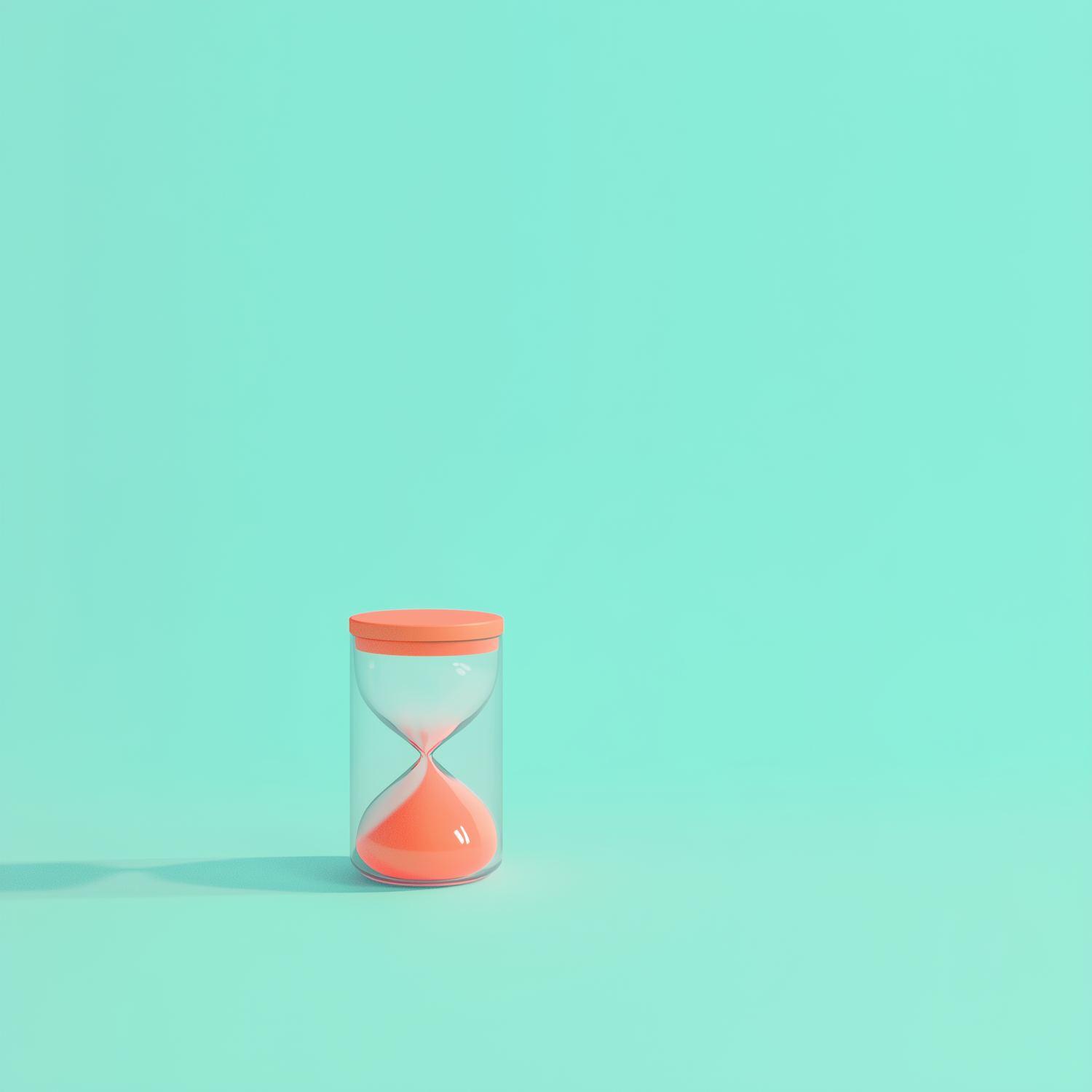 Modern Hourglass on Teal Background