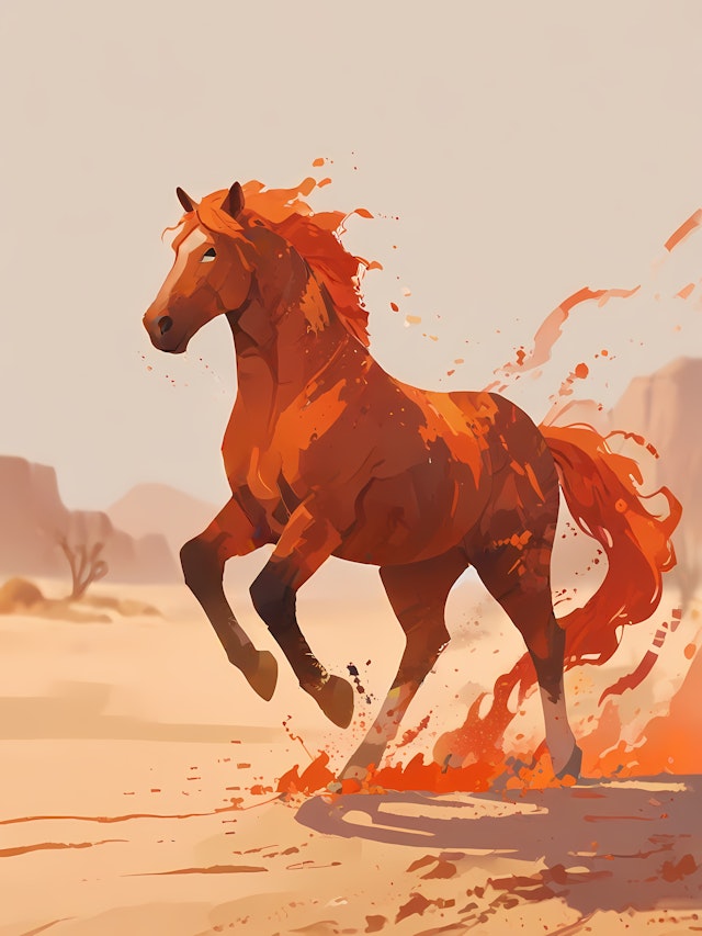 Fiery Red Horse Gallop