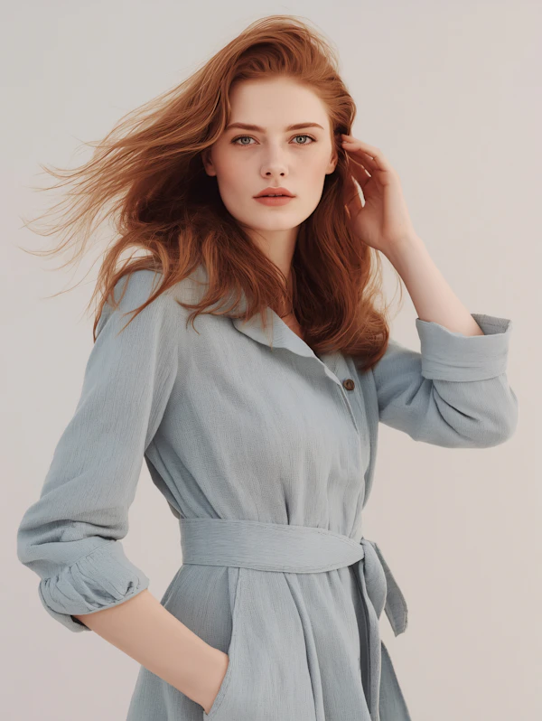 Woman in Blue Dress