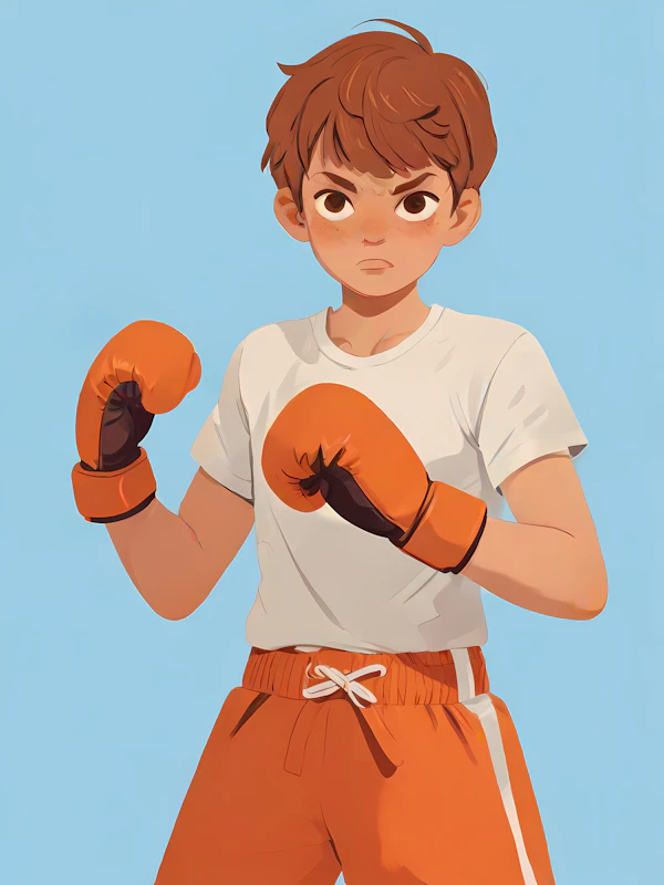 Young Boxer in Action