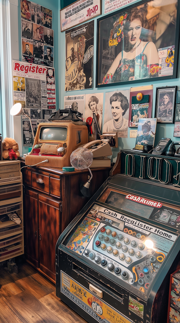 Vintage-Themed Collector's Room