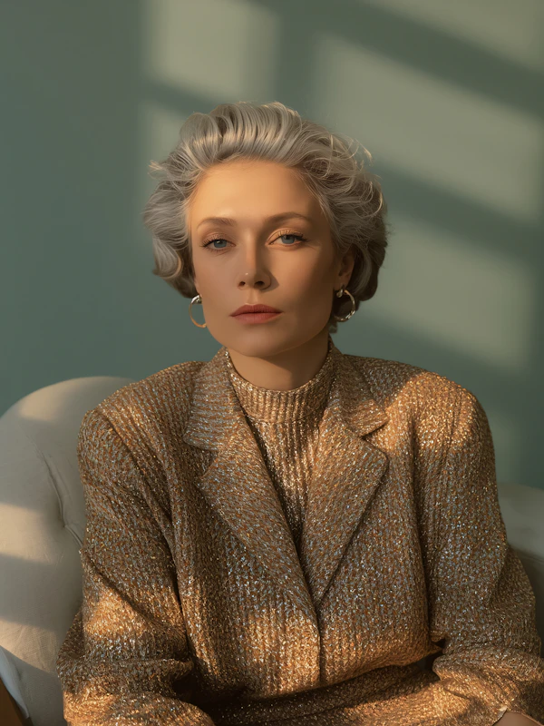Elegant Silver-Haired Woman
