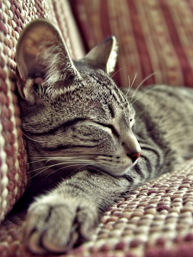 Sleeping Cat Close-Up