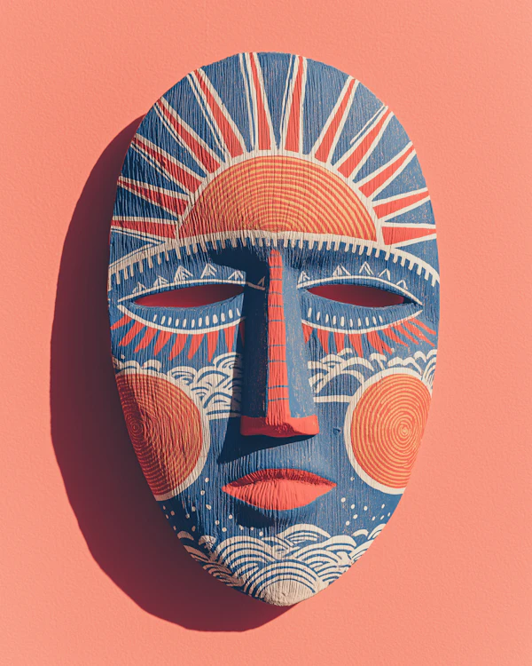 Vibrant Wooden Mask