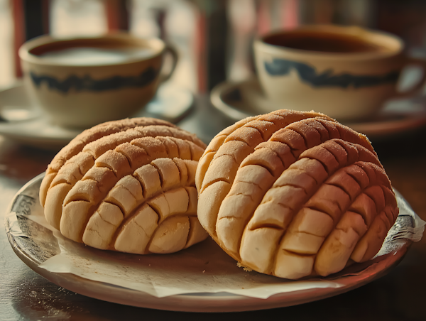 Cozy Breakfast with Conchas and Coffee