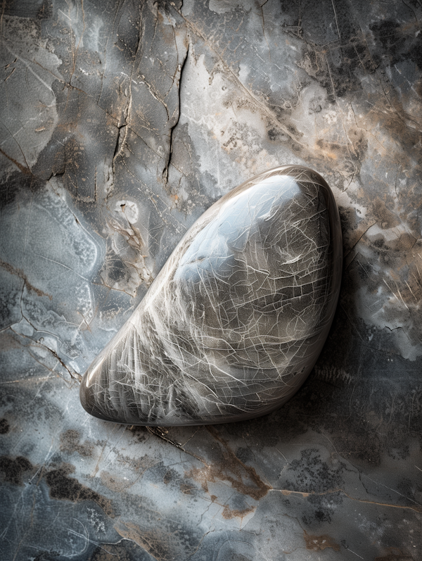 Oval Stone on Textured Background