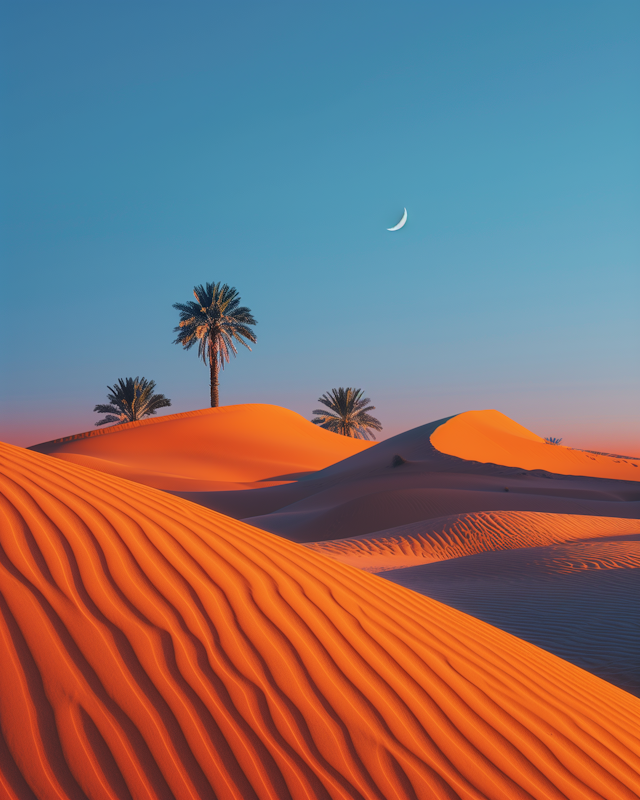 Serene Desert Landscape at Golden Hour