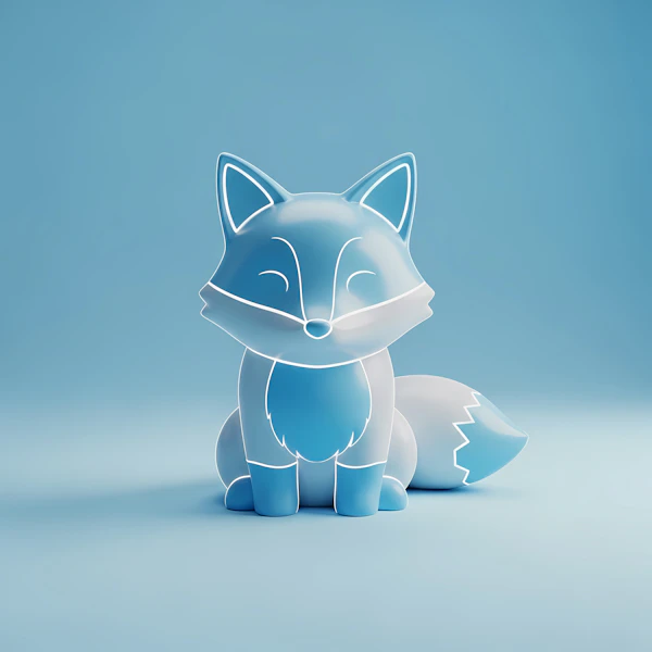 Stylized Blue Fox