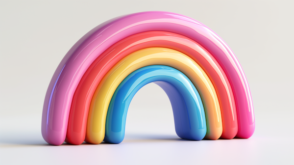 Stylized 3D Rainbow Illustration