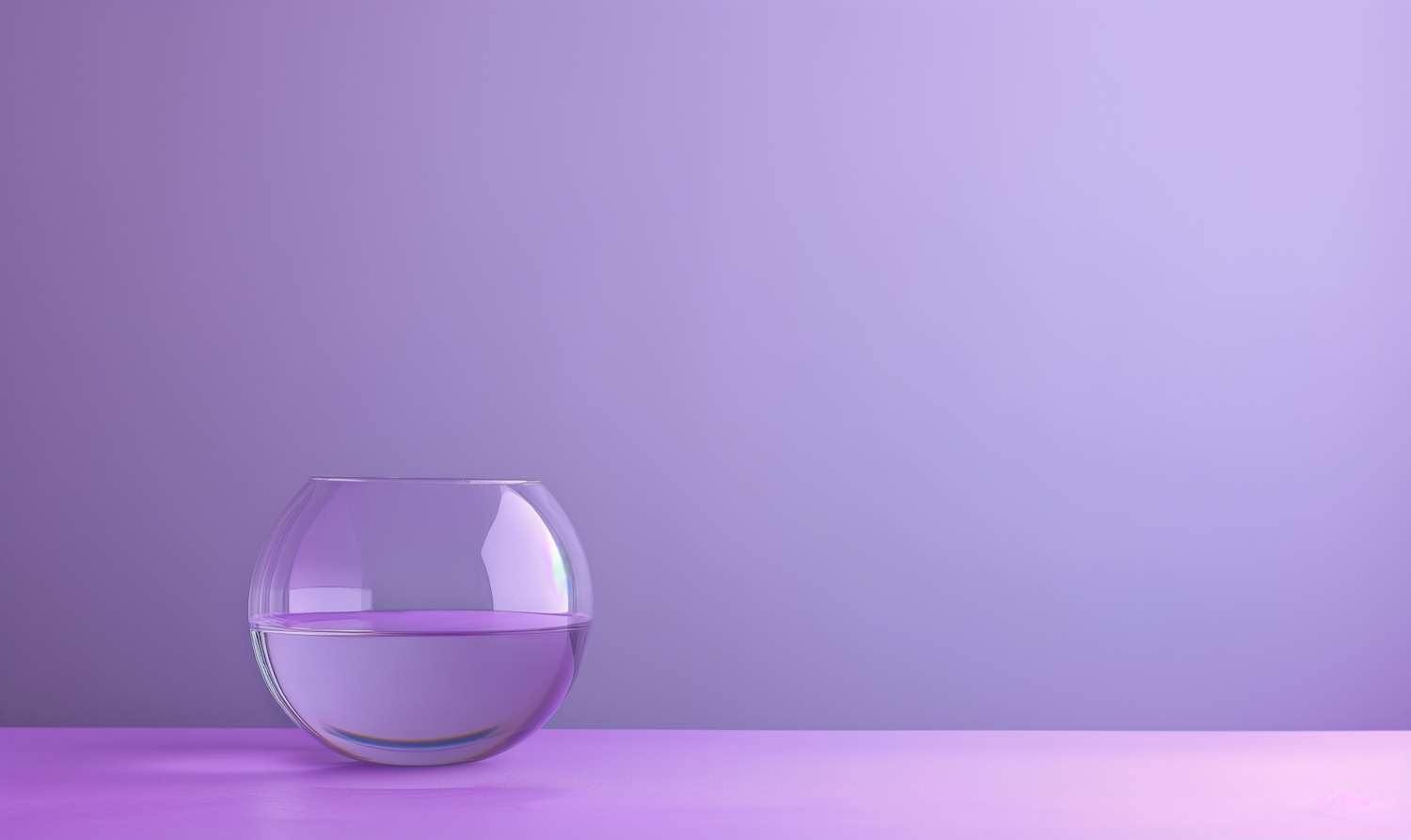 Serene Glass Bowl with Purple Gradient Background