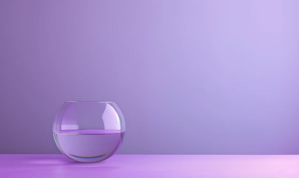 Serene Glass Bowl with Purple Gradient Background