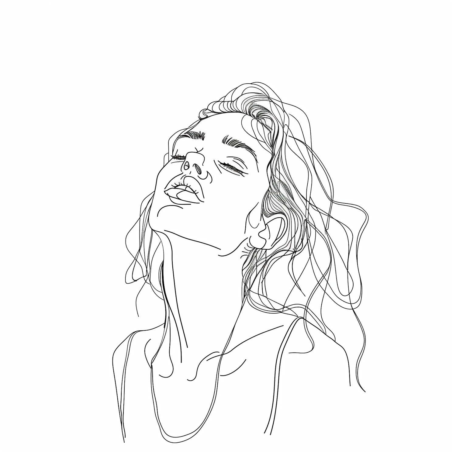 Minimalist Line Drawing of Human Subject