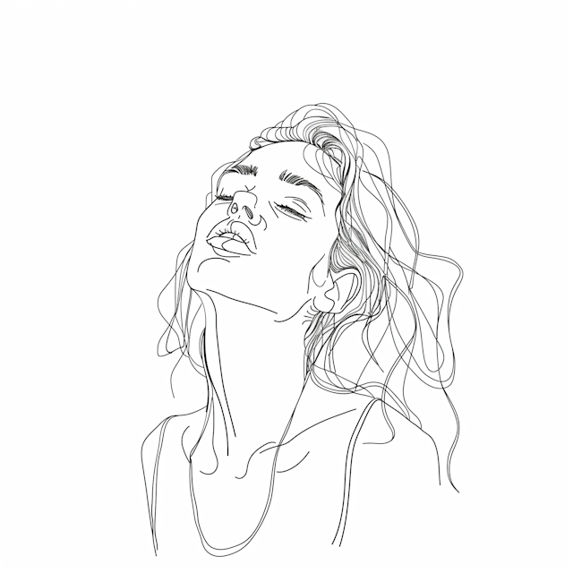 Minimalist Line Drawing of Human Subject