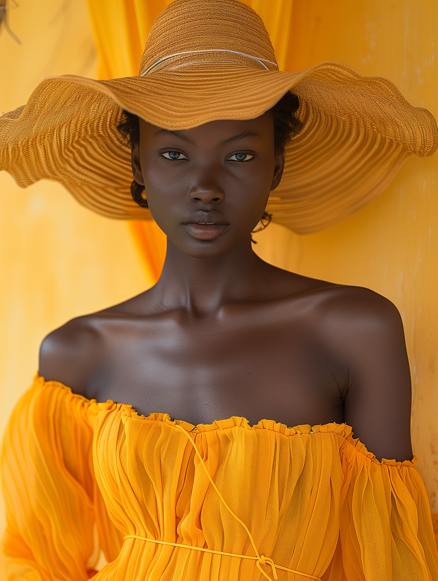 Elegant Woman in Yellow Dress