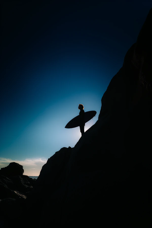 Silhouette Surfer Scene