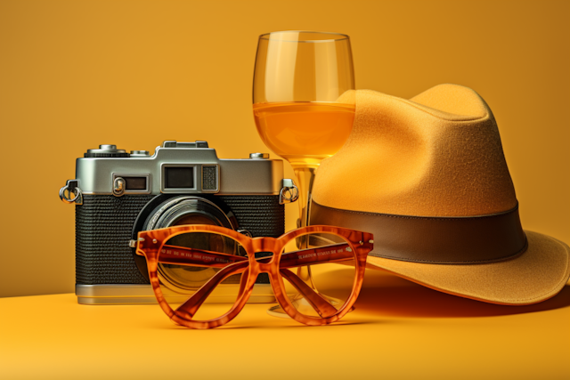 Vintage Travel Nostalgia Still Life