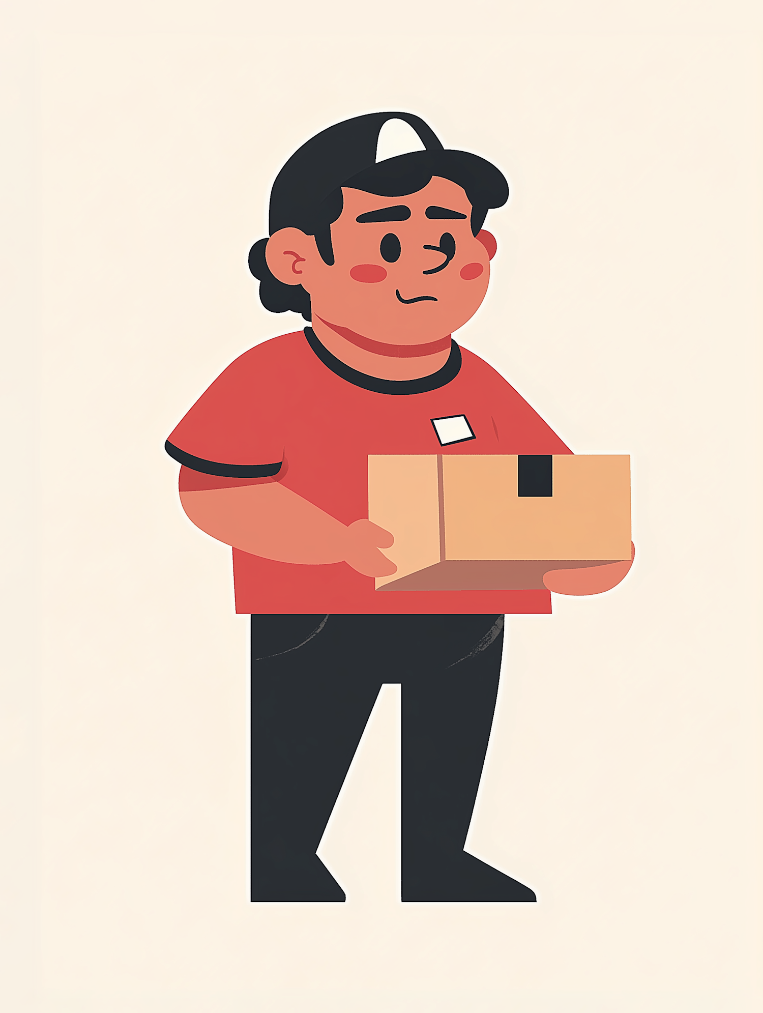 Friendly Cartoon Delivery Worker