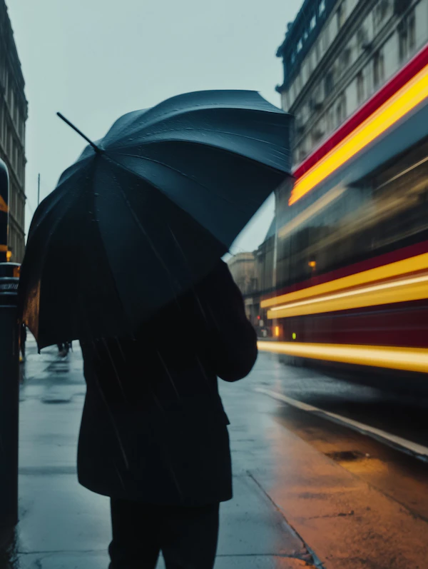 Rainy Evening Street Scene