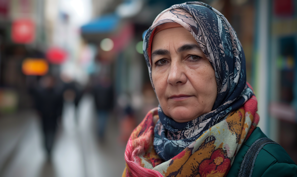 Thoughtful Woman in Headscarf