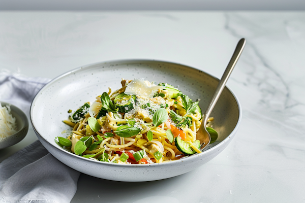 Appetizing Bowl of Pasta with Vegetables