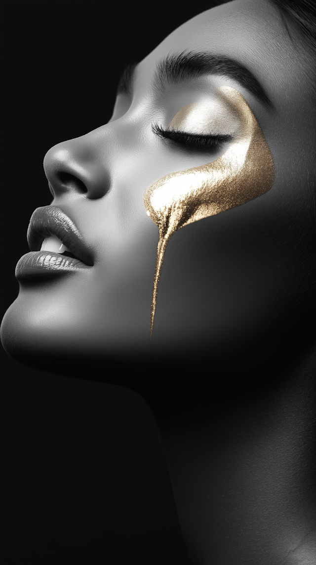 Serene Gold Accent Portrait