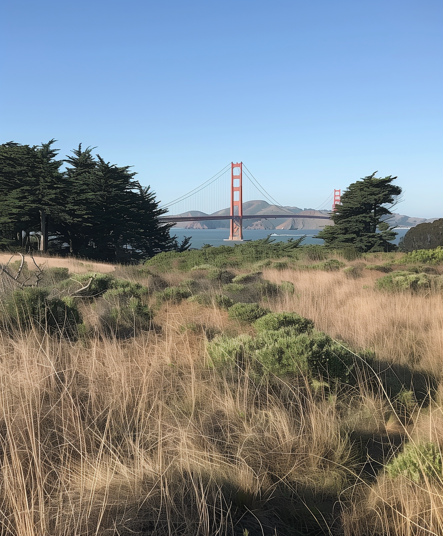 Golden Gate Bridge Amidst Nature