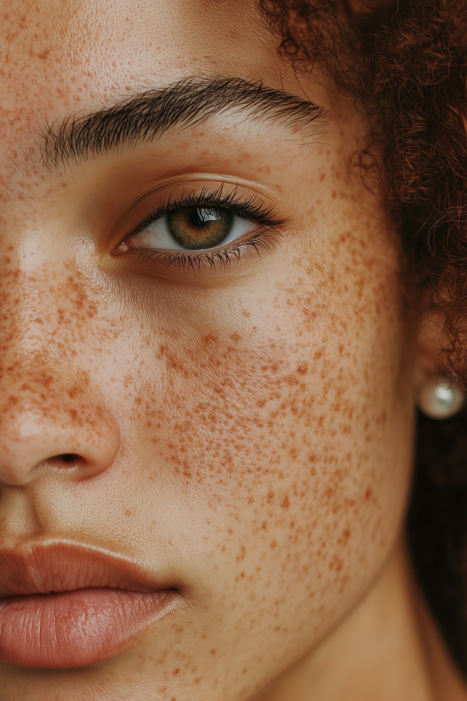 Close-up of Freckled Face