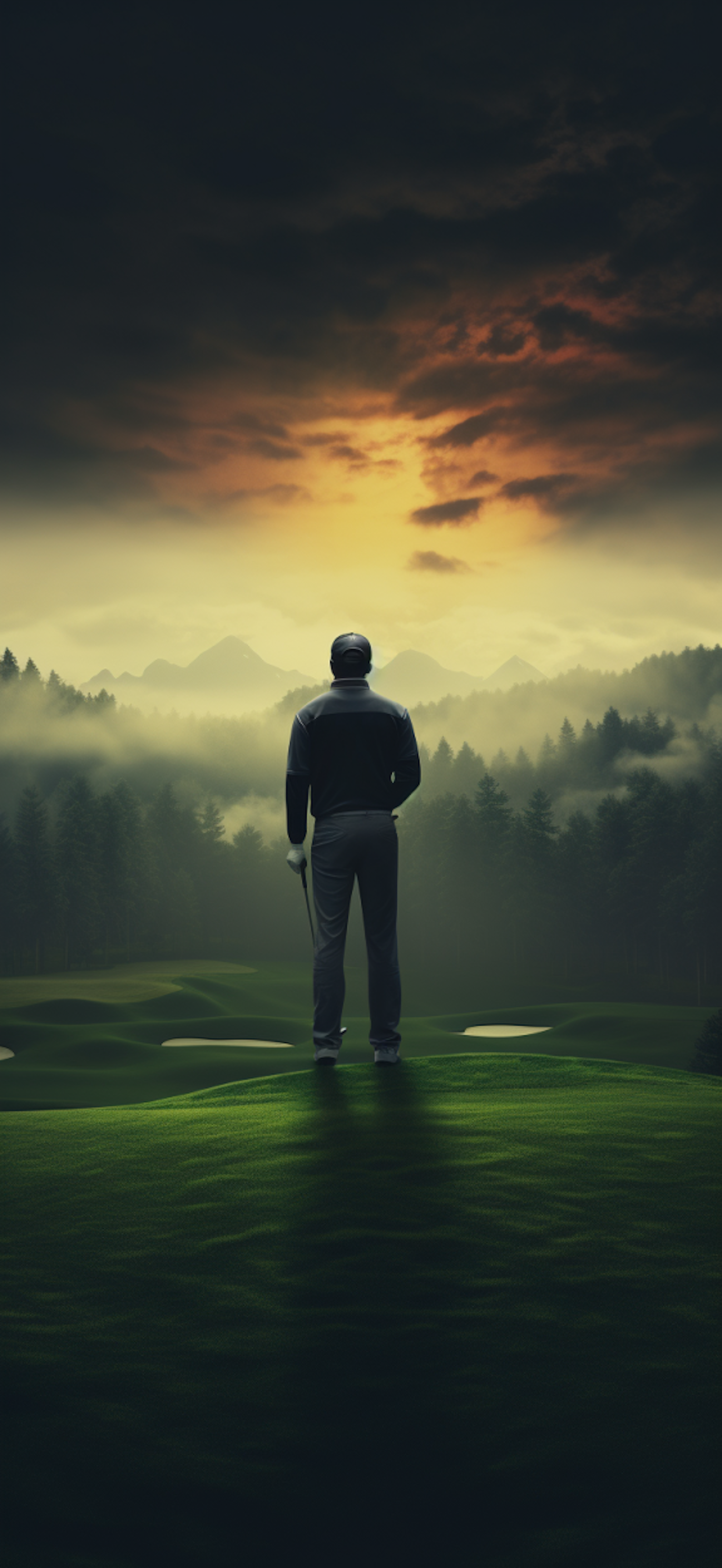 Twilight Golfer's Contemplation