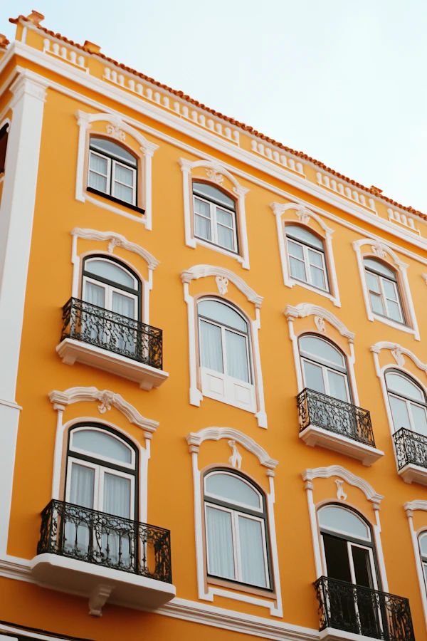 Vibrant Mustard-Yellow Building