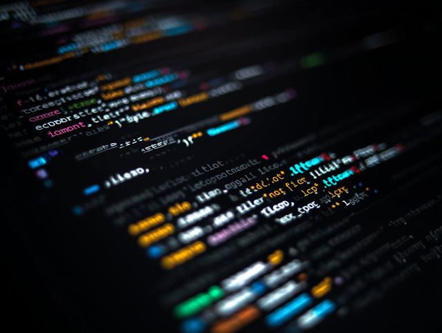 Code on Screen Close-Up