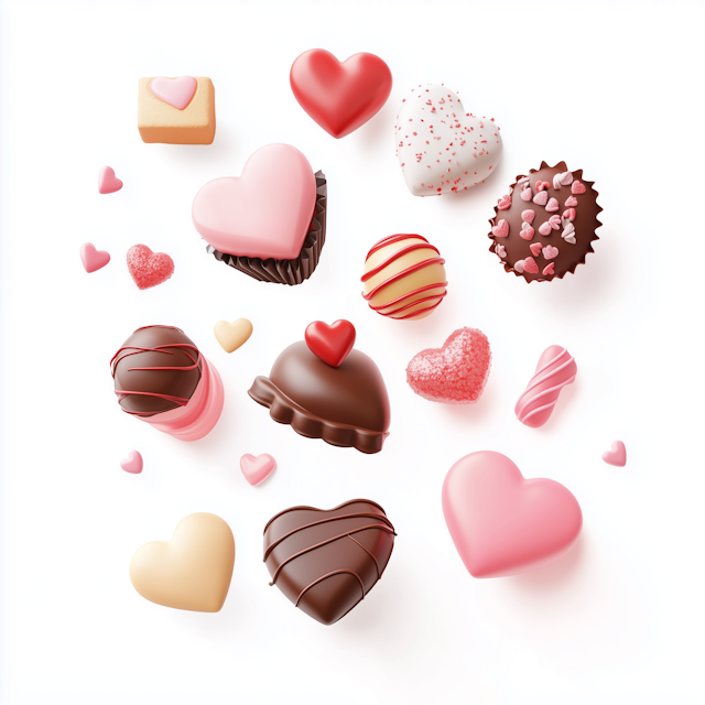 Heart-Shaped Chocolates and Candies