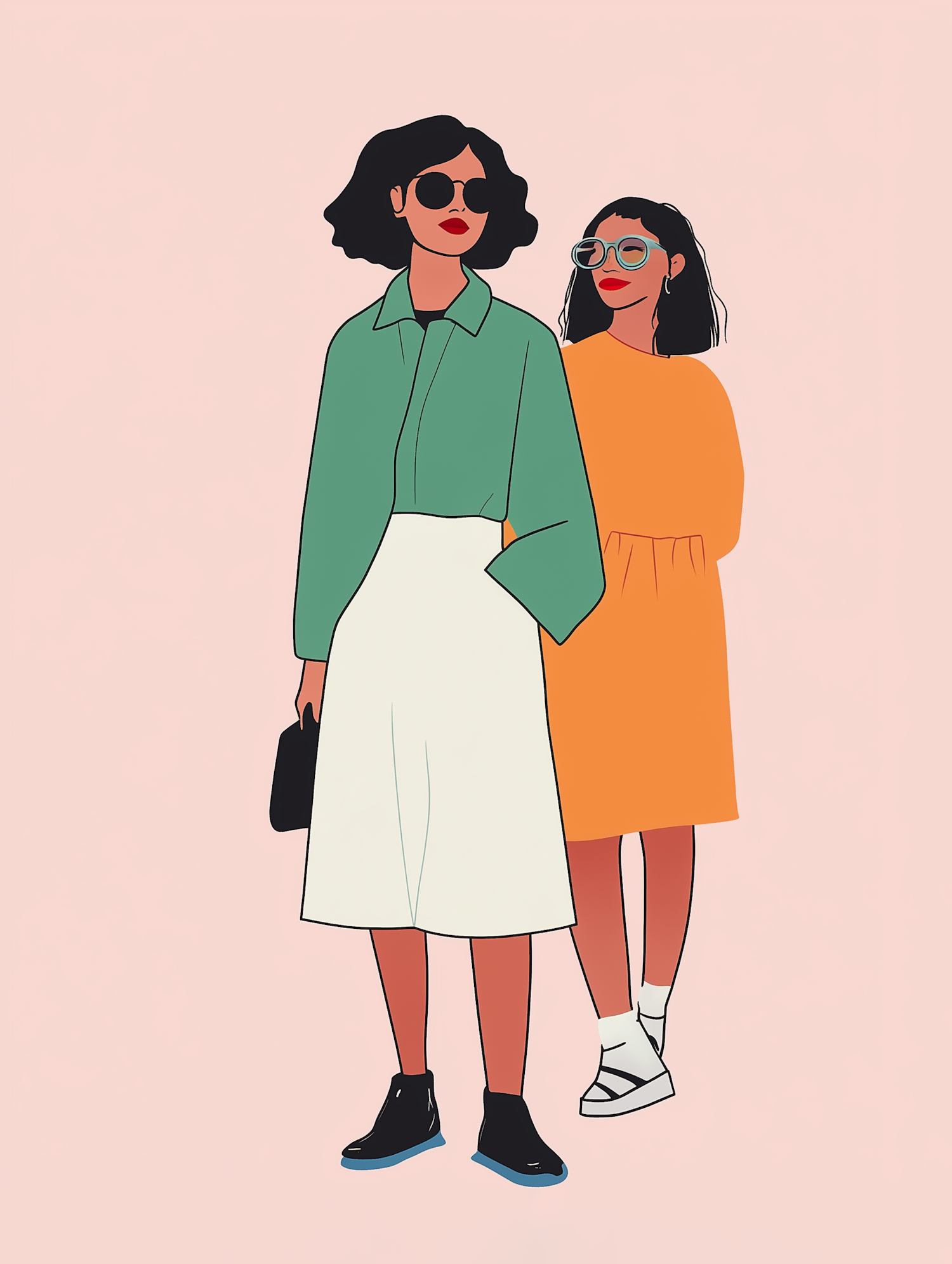 Stylish Female Figures Illustration