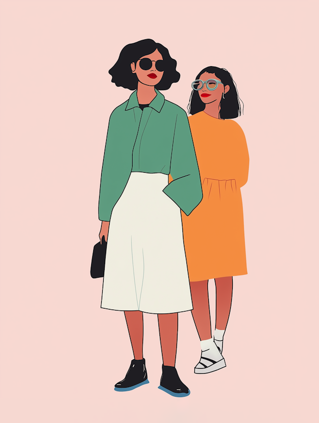 Stylish Female Figures Illustration