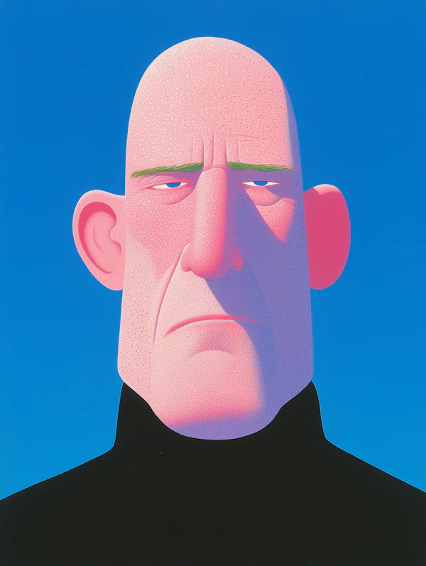 Stylized Bald Man Art