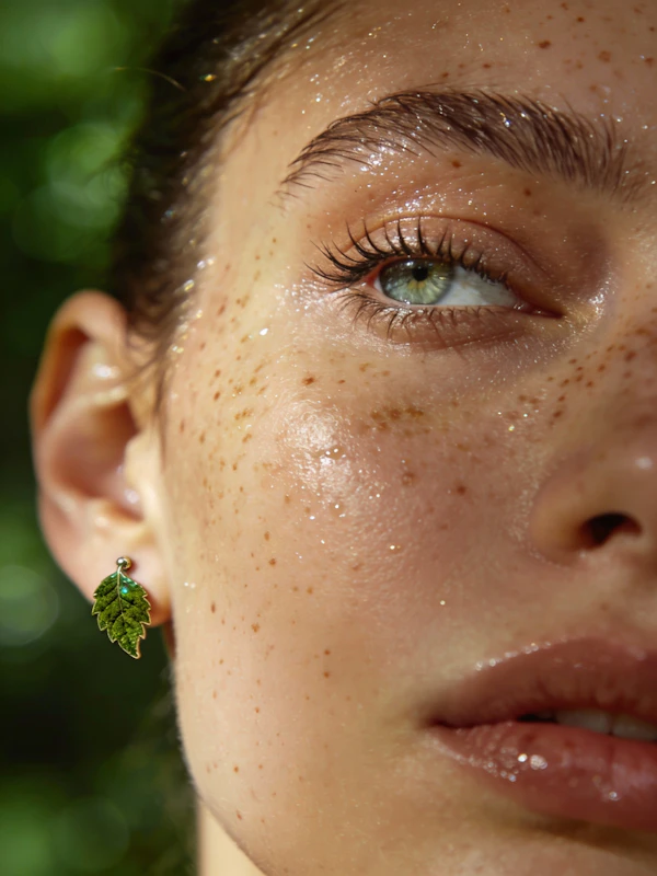 Freckled Face Close-Up
