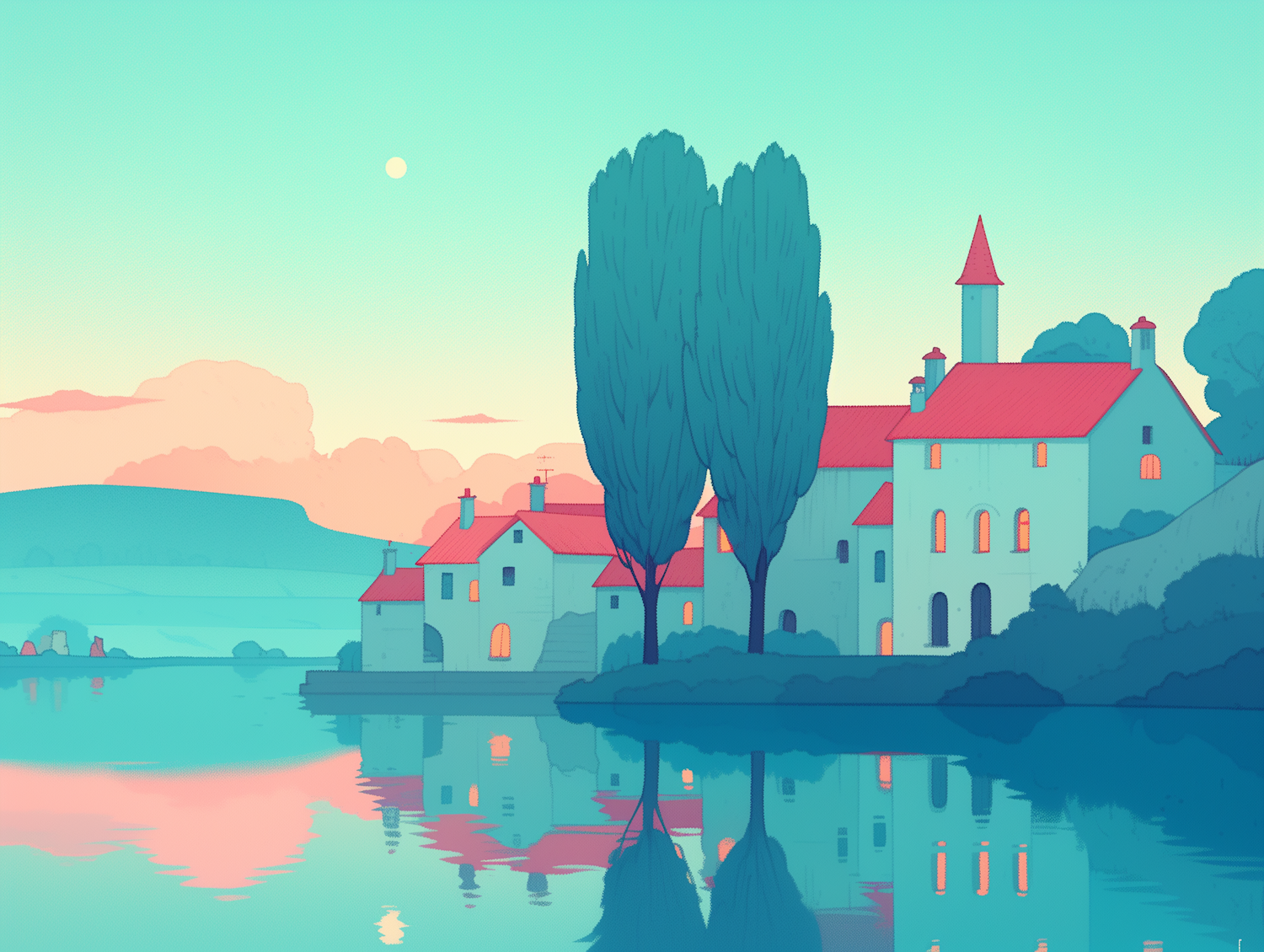 Serene Lakeside Scene