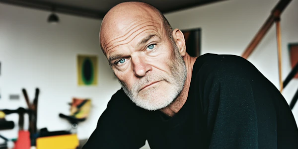 Bald Man in Modern Setting