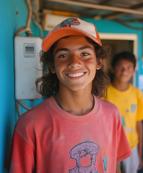 Cheerful Young Person with Cap