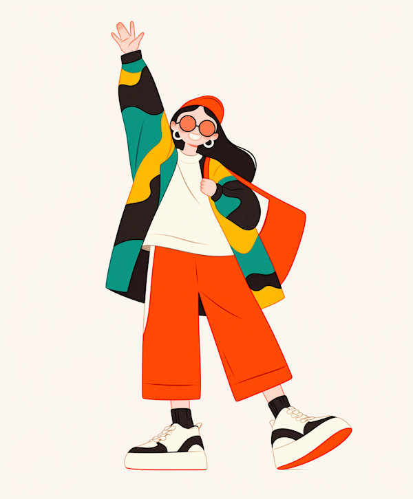 Stylized Illustration of a Cheerful Person