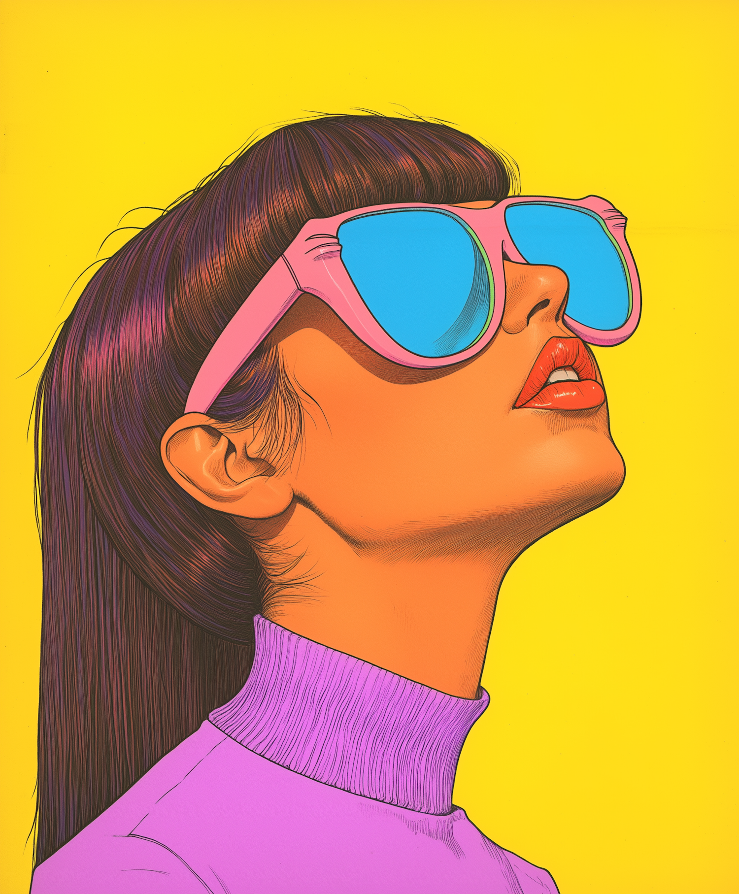 Stylized Woman with Sunglasses