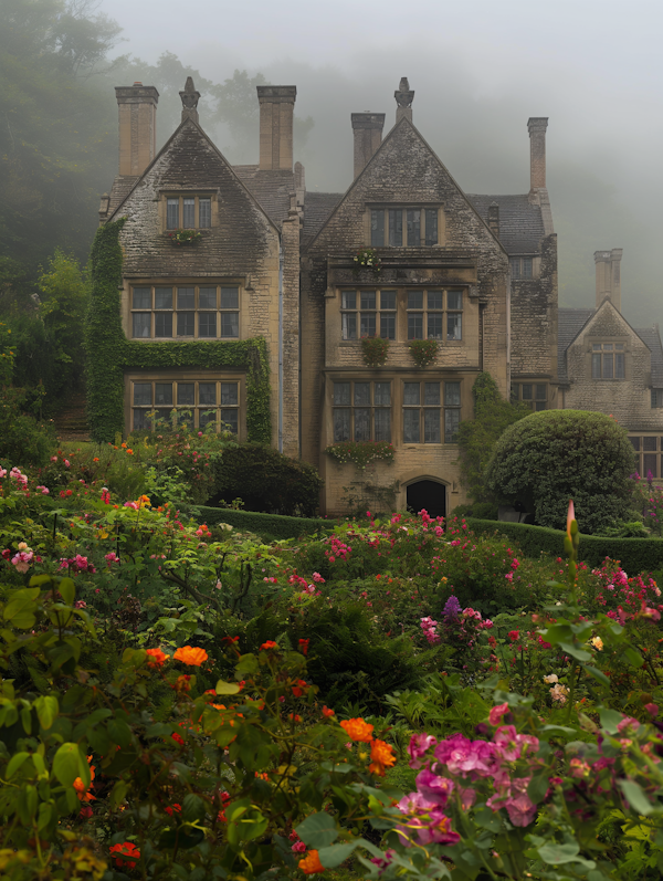 Enchanting Historic Mansion in Mist